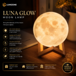 LUMIZONE LunaGlow™ 3D Moon Lamp – LED Night Light ✨
