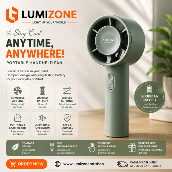 Portable Handheld Rechargeable Fan 2000mAh